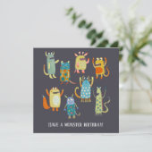Schattigee Monsters Verjaardag Kaart (Staand voorkant)