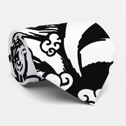 Schattigee Monsters & Voodoo Poppen in Zwart & Wit Stropdas (Opgerold)