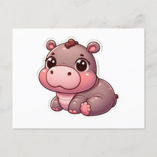 Schattigee Moo Deng Baby Hippo Kaart