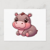 Schattigee Moo Deng Baby Hippo Kaart (Voorkant)