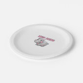 Schattigee MOO DENG Baby Pygmy Hippo Meisjes Besti Papieren Bordje (Gekanteld)