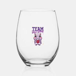 Schattigee Moo Deng Hippo _ Baby Hippo Tanktop Wijnglas Zonder Voet