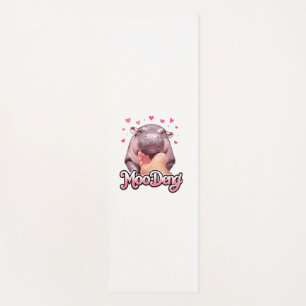 Schattigee Moo Deng Hippo Girlie Hearts voor meisj Yogamat