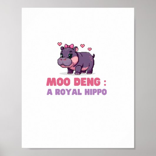 Schattigee MOO DENG ROYAL HIPPO Hippo Theme Zoolog Poster (Voorkant)