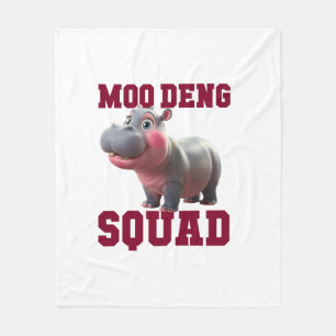 Schattigee MOO DENG SQUAD Baby Hippo Team Cheer Gi Fleece Deken