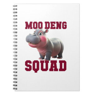 Schattigee MOO DENG SQUAD Baby Hippo Team Cheer Gi Notitieboek
