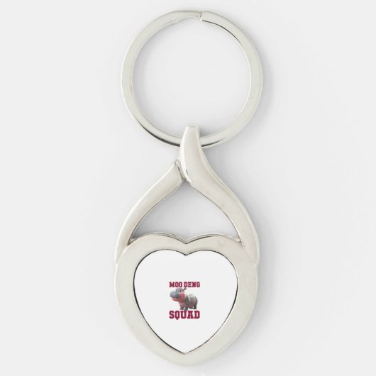 Schattigee MOO DENG SQUAD Baby Hippo Team Cheer Gi Sleutelhanger (Voorkant)