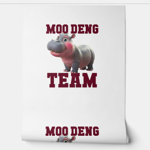 Schattigee MOO DENG TEAM Baby Hippo Squad Meisjes  Behang
