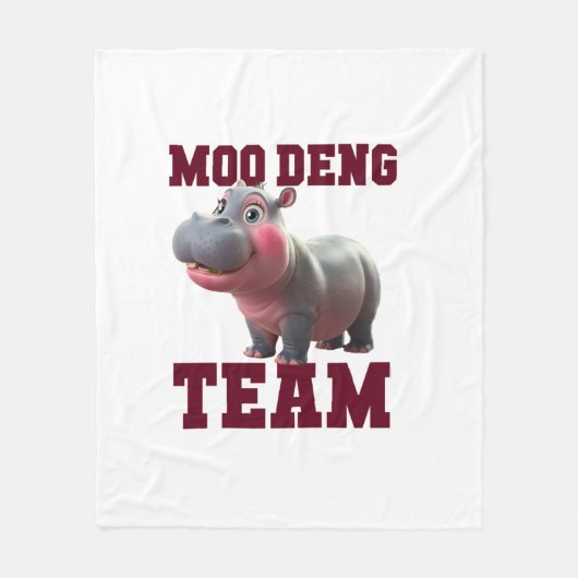 Schattigee MOO DENG TEAM Baby Hippo Squad Meisjes Fleece Deken (Voorkant)