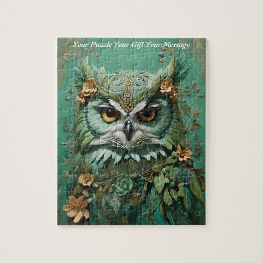 Schattigee Mooie Boho Uil Legpuzzel (Verticaal)