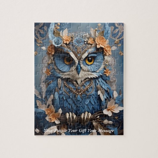 Schattigee Mooie Boho Uil Legpuzzel (Verticaal)