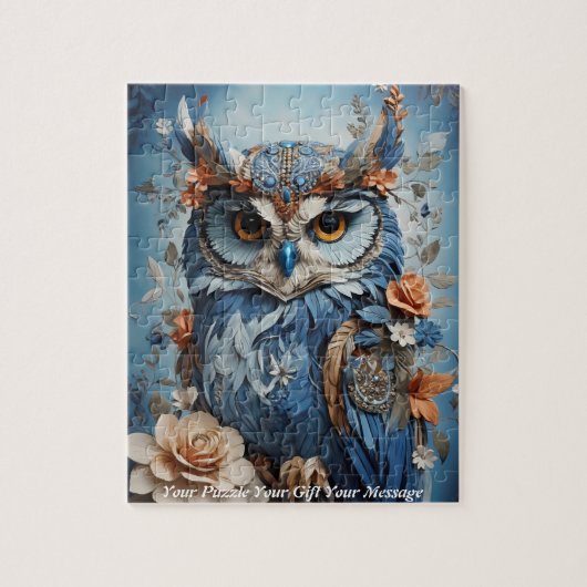 Schattigee Mooie Boho Uil Legpuzzel (Verticaal)