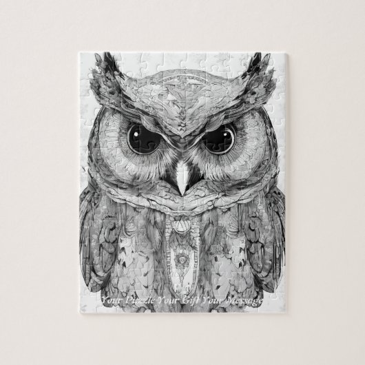 Schattigee Mooie Boho Uil Legpuzzel (Verticaal)