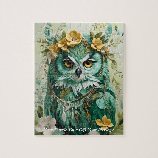 Schattigee Mooie Boho Uil Legpuzzel (Verticaal)