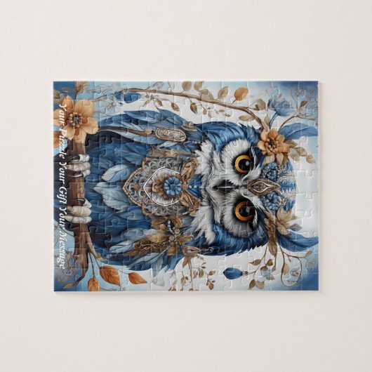 Schattigee Mooie Boho Uil Legpuzzel (Horizontaal)