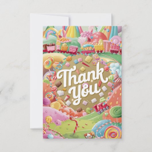 Schattigee Mooie Candyland dank u kaart (Voorkant)