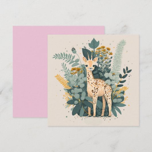 Schattigee mooie giraffe in de tuin (Voorkant / Achterkant)