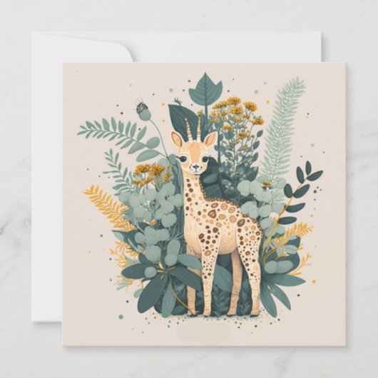 Schattigee mooie giraffe in de tuin (Voorkant)