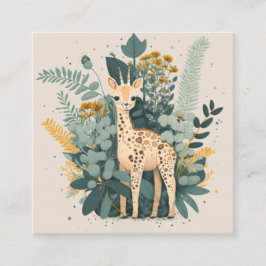 Schattigee mooie giraffe in de tuin informatiekaartje