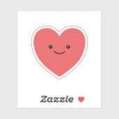 Schattigee mooie kawaii lachend rood hart sticker (Vel)