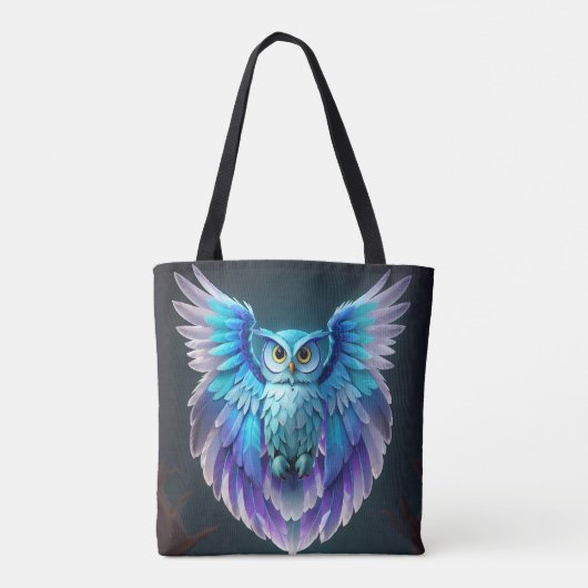 Schattigee mooie kleurrijke uil tote bag (Achterkant)