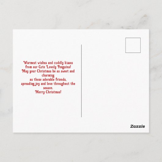 Schattigee mooie pinguïns kerst briefkaart (Achterkant)