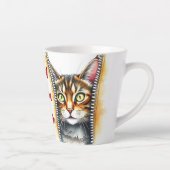 Schattigee Mooie Populaire Waterverf Kat Collectie Latte Mok (Rechts)