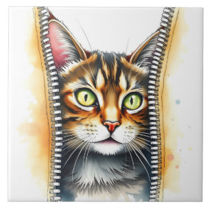 Schattigee Mooie Populaire Waterverf Kat Collectie Tegeltje