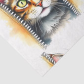 Schattigee Mooie Populaire Waterverf Kat Collectie Tissuepapier (Detail)