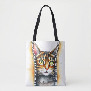 Schattigee Mooie Populaire Waterverf Kat Collectie Tote Bag