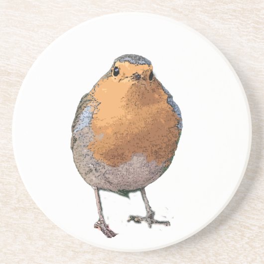 Schattigee mooie Robin bird Redbreast Zandsteen Onderzetter (Voorkant)