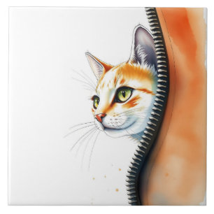 Schattigee Mooie Trendy Waterverf Cat Collectie Tegeltje