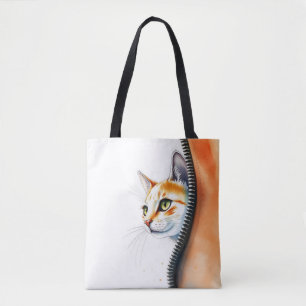 Schattigee Mooie Trendy Waterverf Cat Collectie Tote Bag