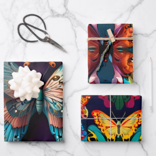 Schattigee mooie vlinders inpakpapier vel