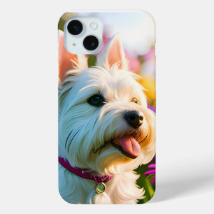 Schattigee mooie Westie Terrier Puppy Dog iPhone 15 Mini Hoesje