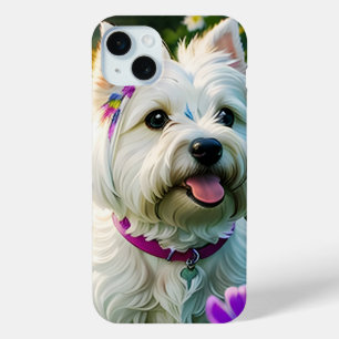 Schattigee mooie Westie Terrier Puppy Dog Two iPhone 15 Mini Hoesje