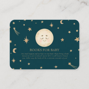 Schattigee Moon Golden Stars Baby shower boeken vo Informatiekaartje
