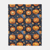 Schattigee Moonlit Jack-O-Lantern Pompoenen Hallow Fleece Deken (Voorkant)