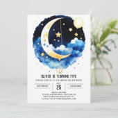 Schattigee Moonlit Sky Celebration Verjaardag Kaart (Staand voorkant)