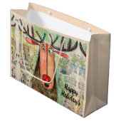 Schattigee Moose Christmas Typografie Modern Quirk Groot Cadeauzakje (Voorkant Gekanteld)