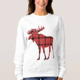 Schattigee Moose Red en Black Plaid Buffalo Patter Trui