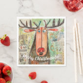 Schattigee Moose Typografie Graphic Christmas Fun  Servet (Insitu)