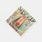 Schattigee Moose Typografie Graphic Christmas Fun  Servet (Hoek)