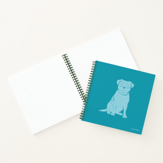 Schattigee Mopshond Gepersonaliseerde Aangepaste Notitieboek (Binnen)