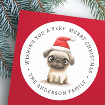 Schattigee mopshond in Santa hat illustratie famil