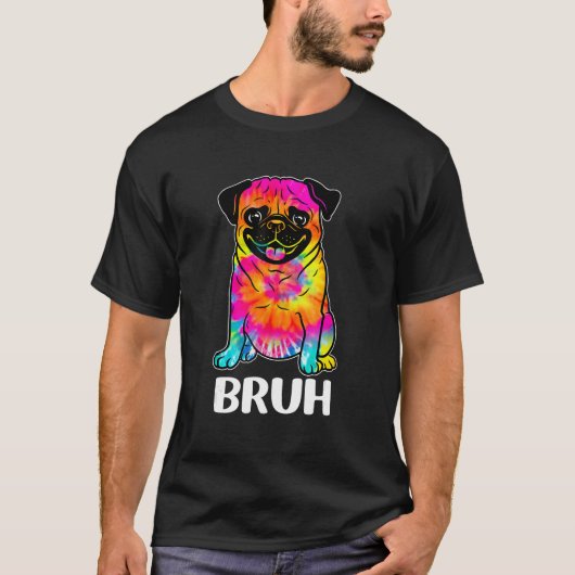 Schattigee Mopshond zegt Bruh Funny Dog Character  T-shirt (Voorkant)