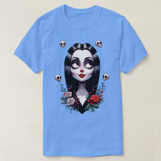 Schattigee Morticia Addams T-shirt (Design voorkant)