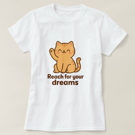 Schattigee Motivatie kat | KAWAII Positive Vibes T T-shirt (Design voorkant)