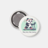 Schattigee Motivatie Panda op loopband Magneet (Voorkant / Achterkant)