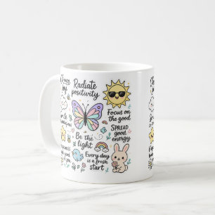 Schattigee Motivatie quotes en vrolijke personages Koffiemok